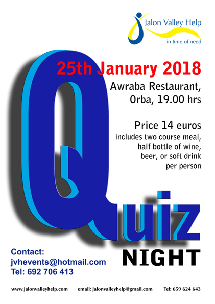 Jalon Valley Help Quiz Nigth (en anglés)