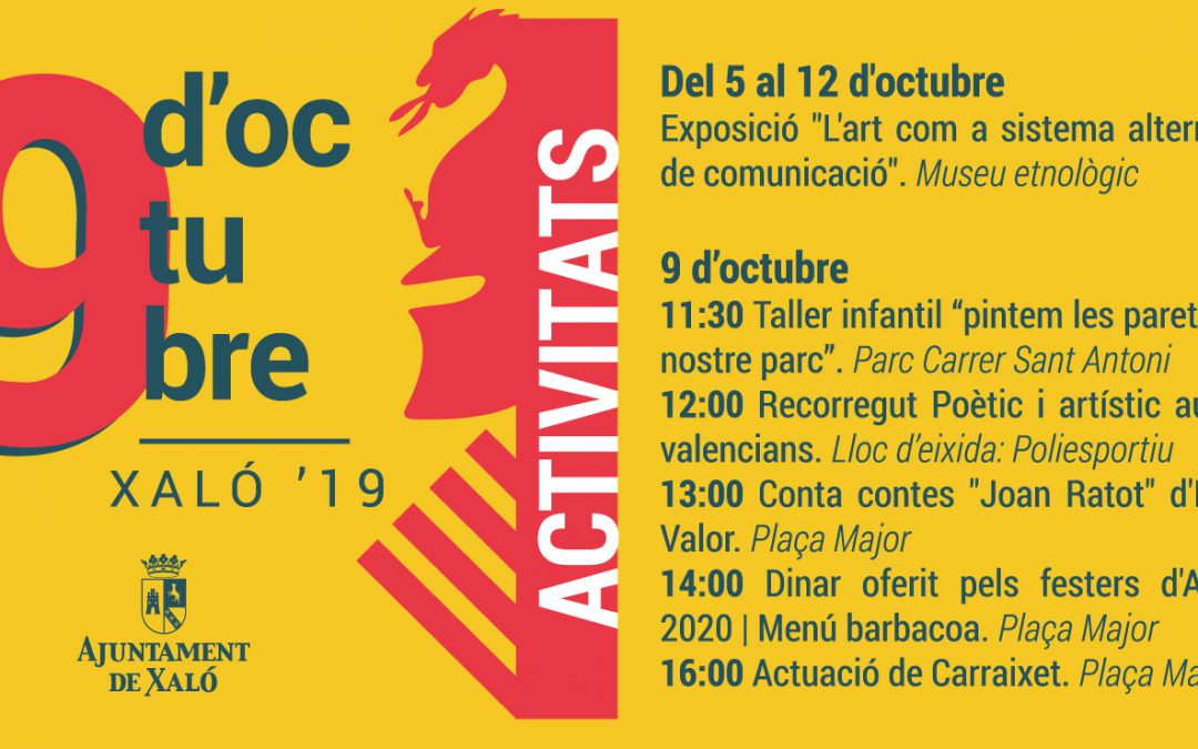 (Valencià) Xaló programa un 9 d’octubre per a totes les edats posant en valor la cultura valenciana